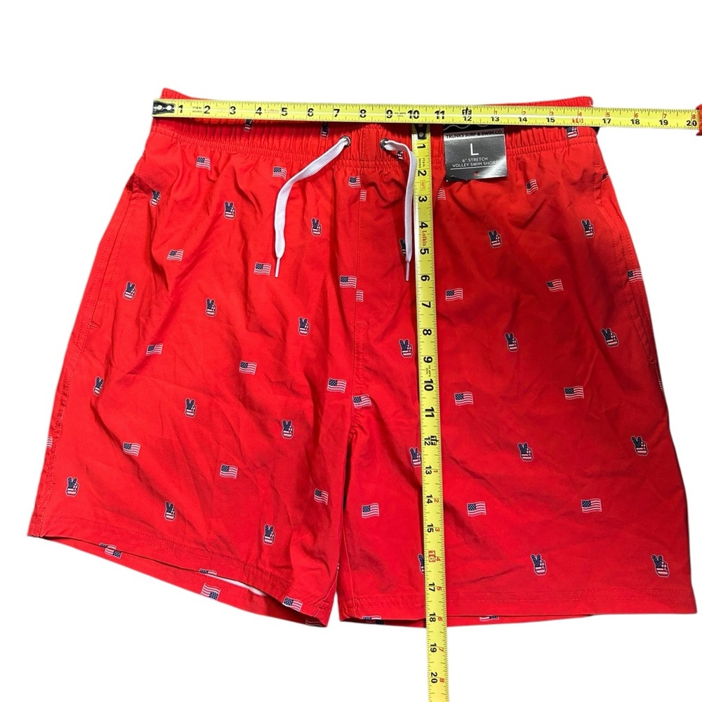 Trunks Surf & Swim Co. Patriotic Embroidered Regular Fit Swim Trunks Size L NWT - Picture 3 of 7